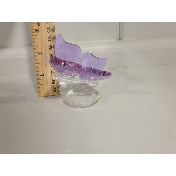 Simon Designs Crystal Butterfly Figurine Amethyst Wings Clear Body 2.5”-3” - Picture 6 of 6